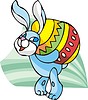 Easter rabbit carrying large egg