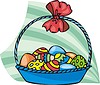 Vector clipart: Easter basket with eggs