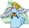Vector clipart: angel and Christmas gift