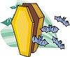 Vector clipart: coffin and bats