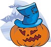 Vector clipart: pumpkin with hat on