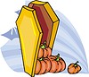 Vector clipart: coffin with pumpkins