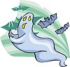 Vector clipart: ghost and bats