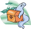 Vector clipart: ghost with box