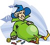 Vector clipart: witch with candies