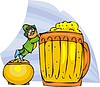 Vector clipart: Leprechaun and big glass of beer