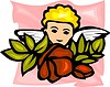 Vector clipart: Cupid with flowers