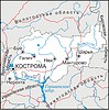 Vektor Cliparts: Karte von Kostroma Oblast