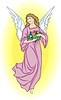 Vector clipart: angel with flowers