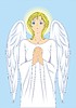 Vector clipart: young beautiful angel girl praying