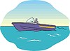 Моторная лодка | Векторный клипарт