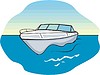 Векторный клипарт: моторная лодка