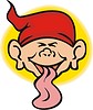 Vector clipart: boy dwarf with long tongue