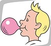 Vector clipart: boy with chewing gum