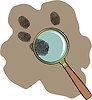 Vector clipart: dactylogram & magnifying glass