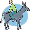 Vector clipart: man and donkey