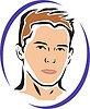 Vector clipart: male face