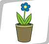 Vector clipart: simple flower in flowerpot