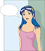 Vector clipart: anime pretty girl