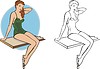 Vector clipart: pin-up girl