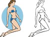 Vector clipart: pin-up girl