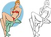 Vector clipart: pin-up girl