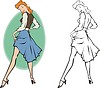 Vector clipart: pin-up girl