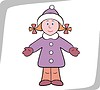 Vector clipart: Girl wearing winter clothes