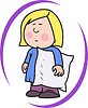 Vector clipart: girl wirh pillow