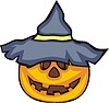 Vector clipart: pumpkin with hat on