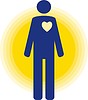 Vector clipart: man silhouette with heart