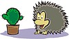 Vector clipart: hedgehog and cactus