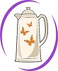 Векторный клипарт: чайник с бабочками