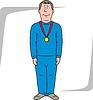 Vector clipart: man with gold medal