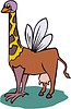 Vector clipart: ostrich-cow