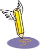 Vector clipart: winged pencil