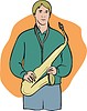 Vector clipart: saxophonist