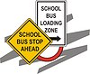 Дорожные знаки остановки школьного автобуса | Векторный клипарт