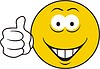 Vector clipart: smiley with finger thumb up