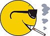 Vector clipart: smoking smiley with dark spectacles
