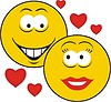 Vector clipart: smileys in love