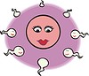 Vector clipart: spermatozoa and ovule