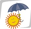 Vector clipart: sun with umbrella