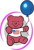 Vector clipart: Teddy bear toy with air balloon