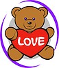 Векторный клипарт: игрушка-медведь с сердечком