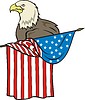 Amerikanischer Adler und US-Flagge