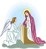 Vektor Cliparts: Jungfrau Maria und Engel beten