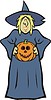 Vector clipart: witch with pumpkin