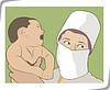 Векторный клипарт: акушер с новорожденным