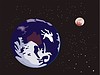 Vector clipart: Earth and Moon